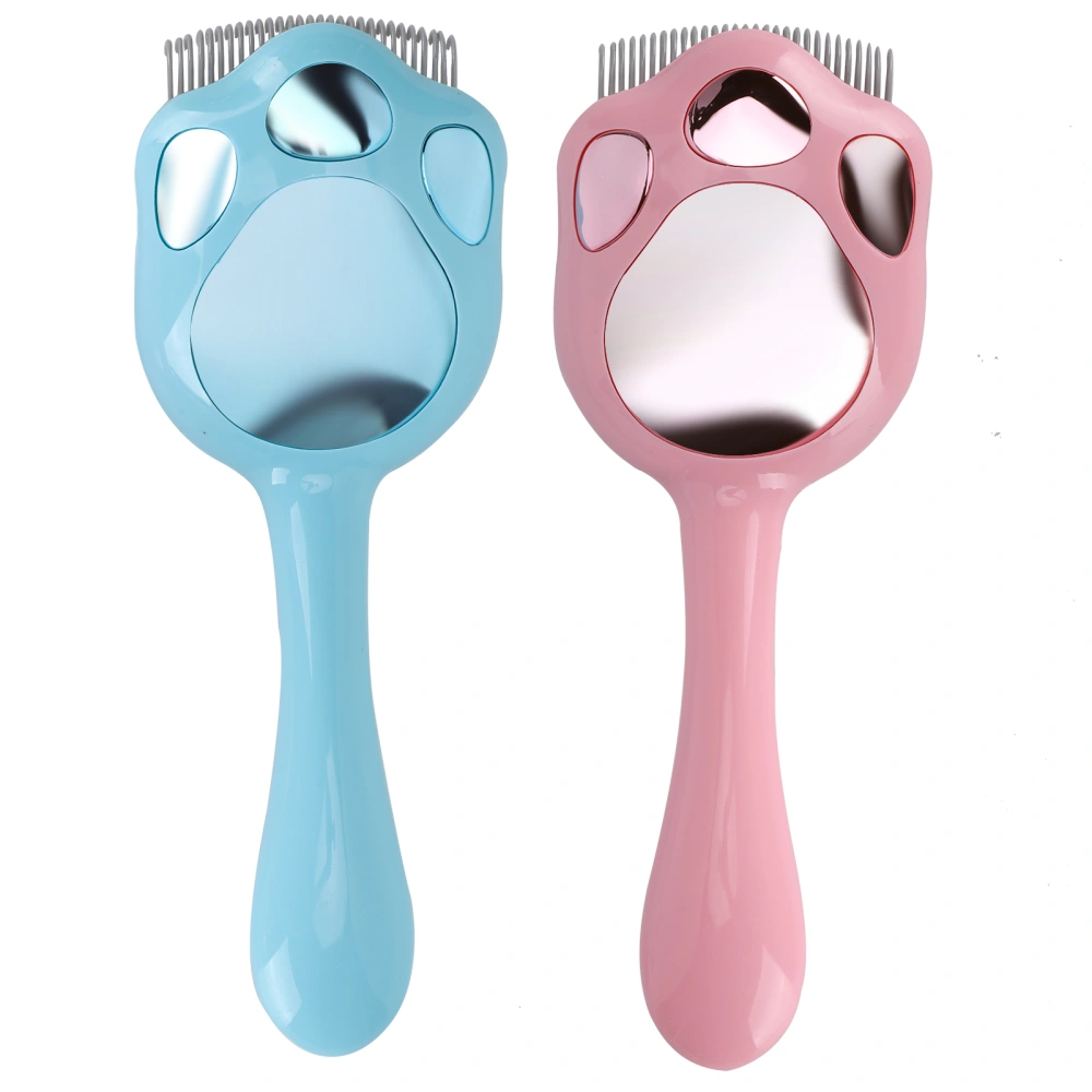 Cat Hair Shell Comb Deshedding Dematting Brush Tangles Removal Comb Pet Grooming ToolPink+Blue