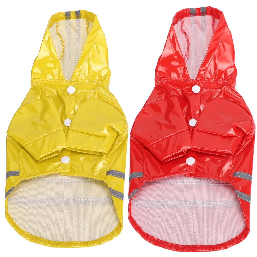 2pcs Dog Raincoat Waterproof Coats Hooded Rainwear with Safety Reflective Stripe Red Yellow(Red Yellow XL)