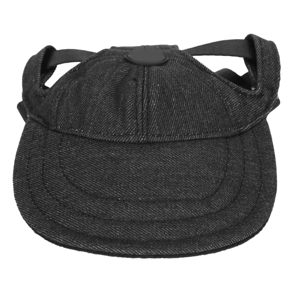 Pet Breathable Sunshade Baseball Hat Fashionable Adjustable Lightweight Dogs Peaked Cap Black L