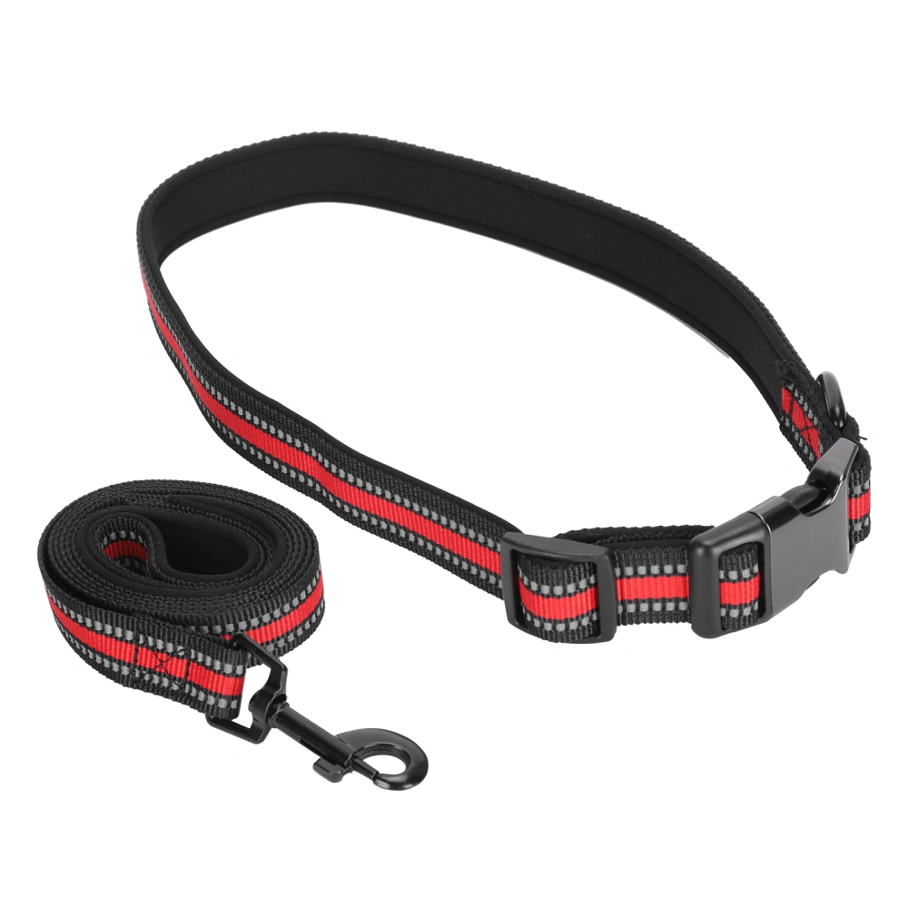 Pet Dog Reflective Webbing Comfortable Walking Collar Traction Rope Set Suppliesred M