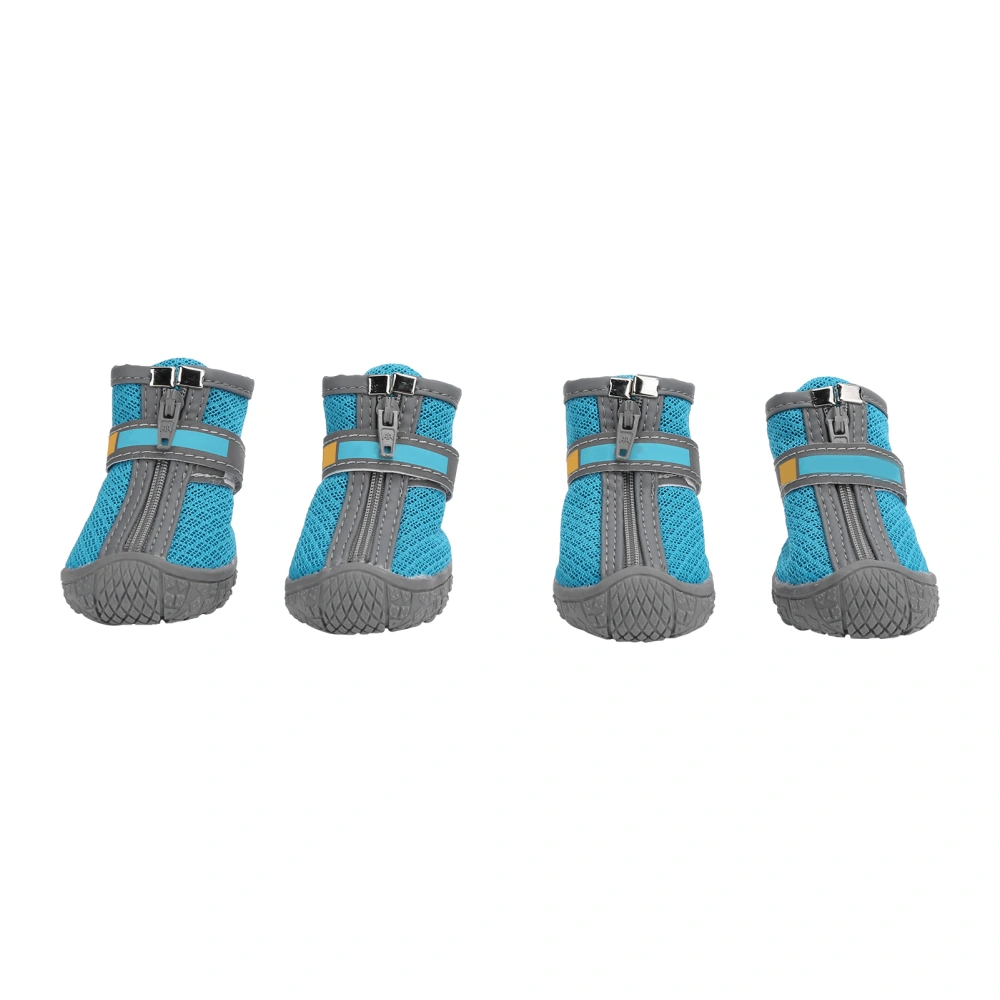 Small Puppy Dog Shoes Lightweight Outdoor Breathable Non Slip Boots Pet Accessory(Lake Blue (9Hole Net) Size 1)