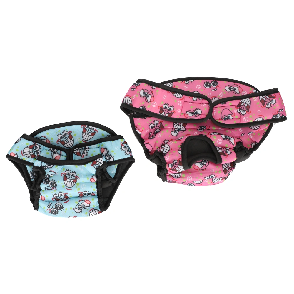 2pcs Soft Breathable Dog Physiological Pants Adjustable Dog Pet Underwear Panties Shorts(Pink Blue XS)