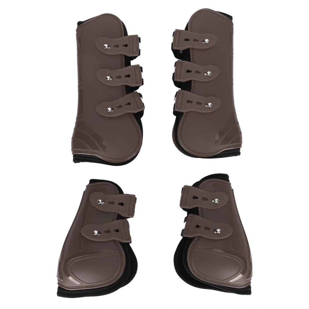 1Set PU Horse Legguard Leg Protector Thickened Leggings with Soft Lining Equipmentbrown L