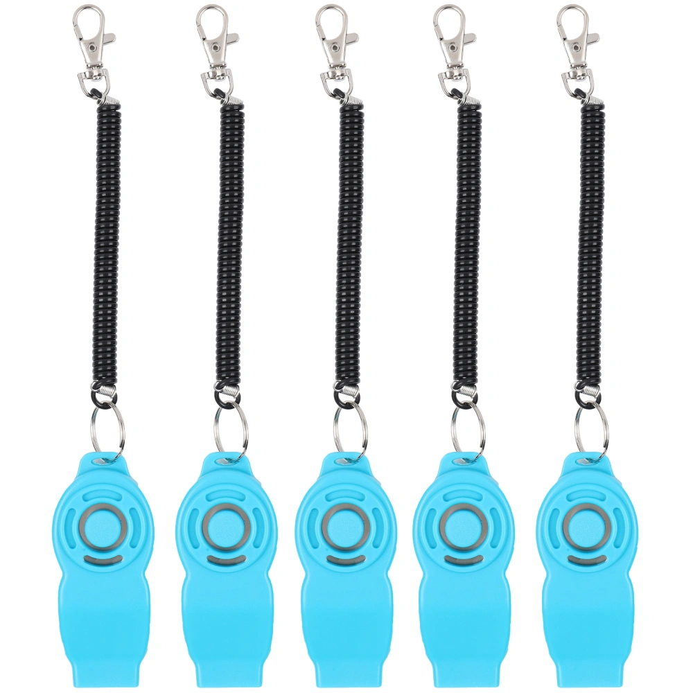 5Pcs 8 Shape 2 in 1 Portable Pet Dog Training Whistle Clicker with Wrist Strap Supplysky blue