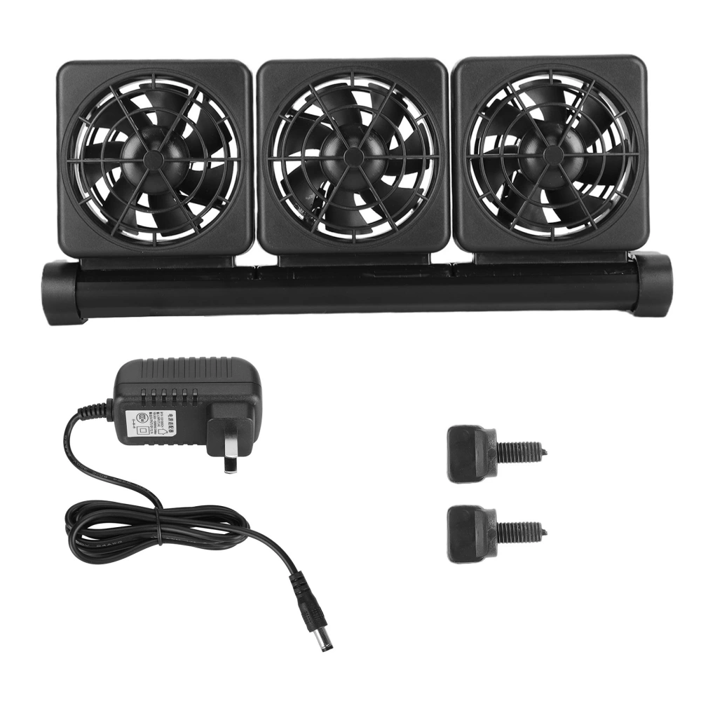 Aquarium Fish Tank Cooling Fan Reduce Water Temperature Adjustable Wind Speed US Plug 110‑240V3 Fans