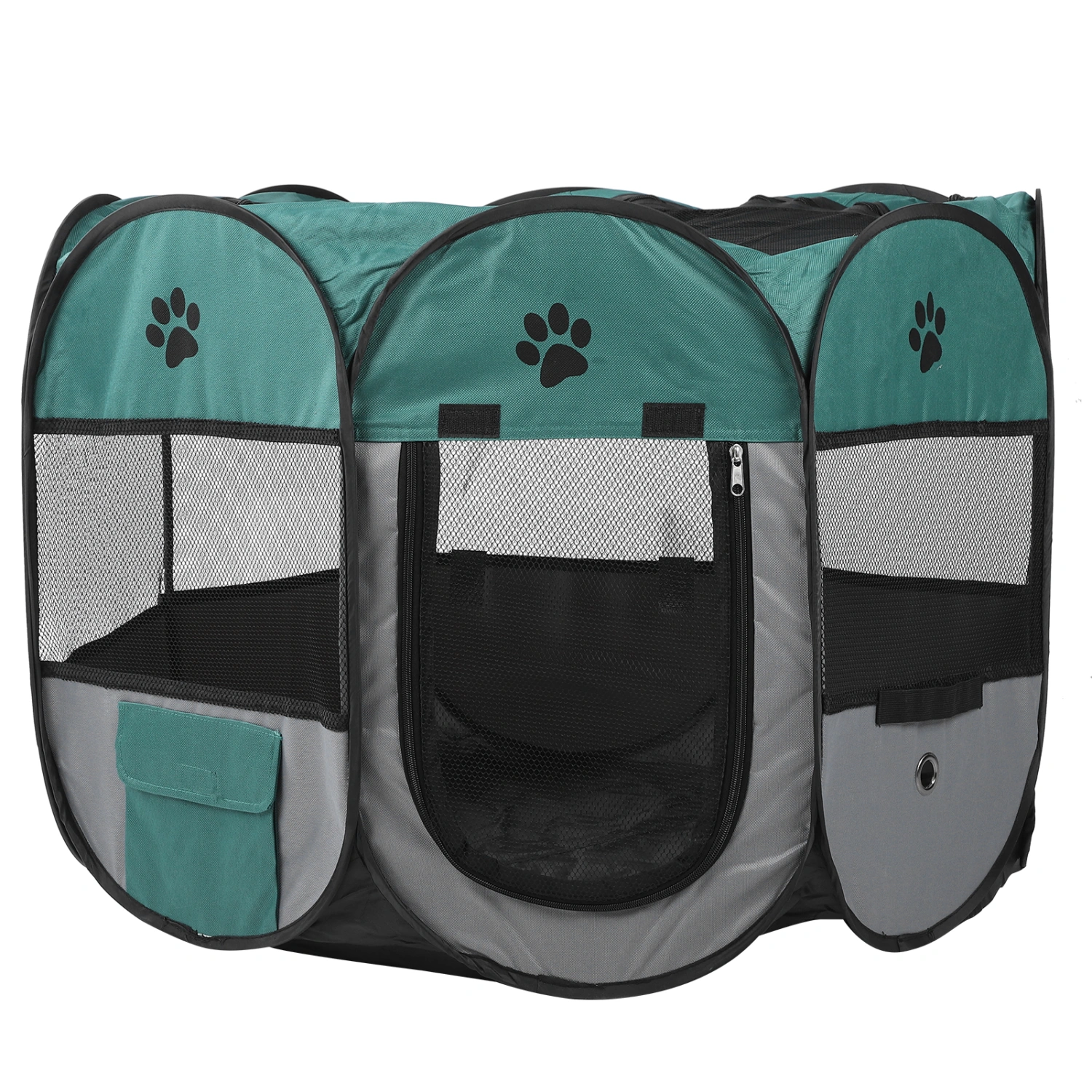 Portable Pet Playpen Tent Folding Dog Cat House Cage Outdoor Playpen Pet Delivery RoomXBD82 Green Grey without Kettle Toys S