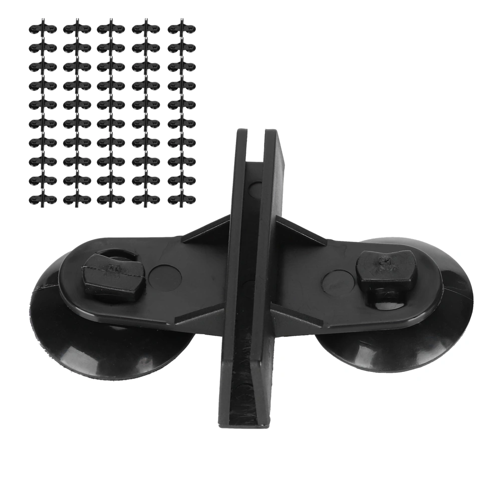 50Pcs Plastic Aquarium Isolation Plate Fish Tank Divider Suction Cup Clip Divider Holders50Pcs Black