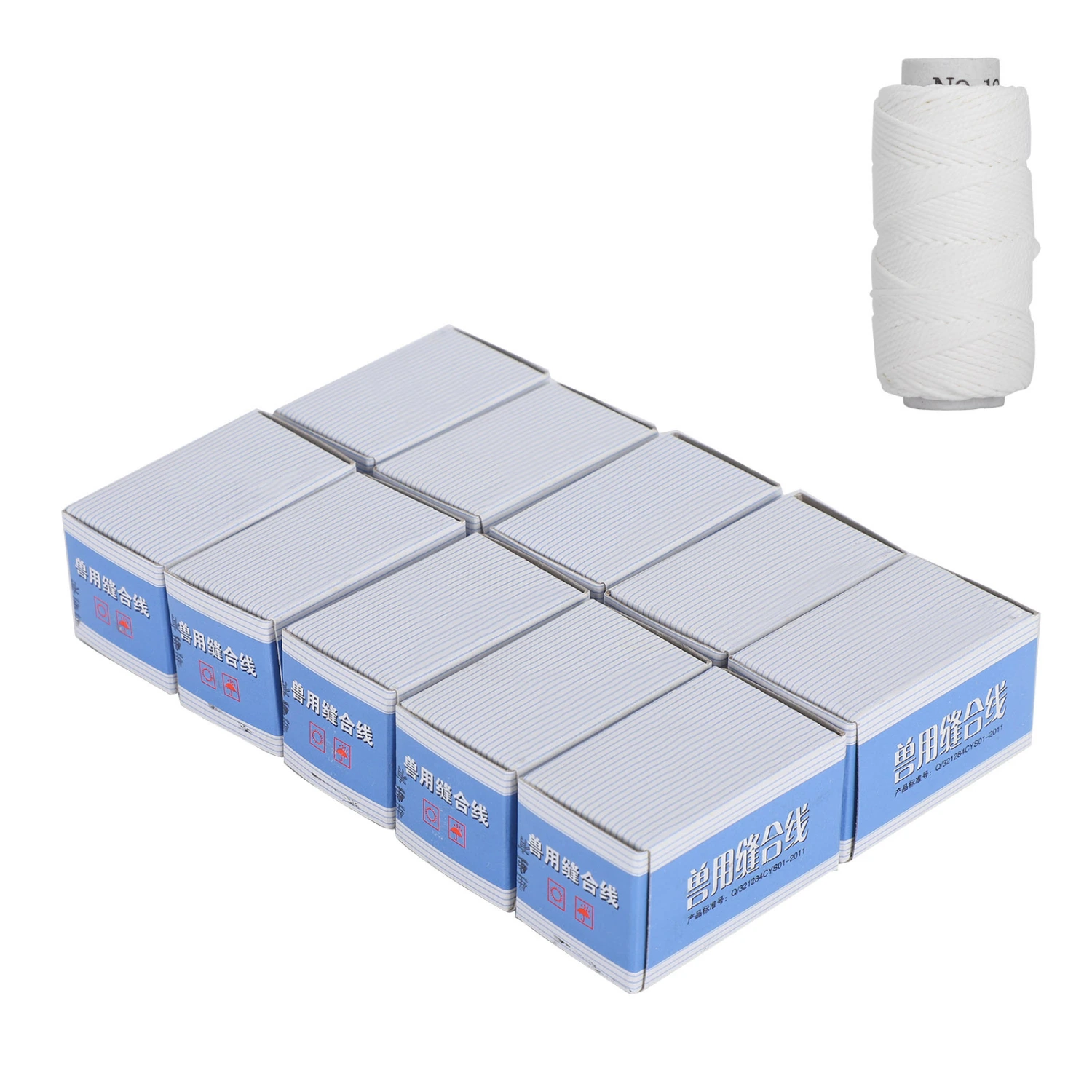 10 Rolls Veterinary Suture Line Poultry Surgical Suture Thread for Cattle Sheep Animal