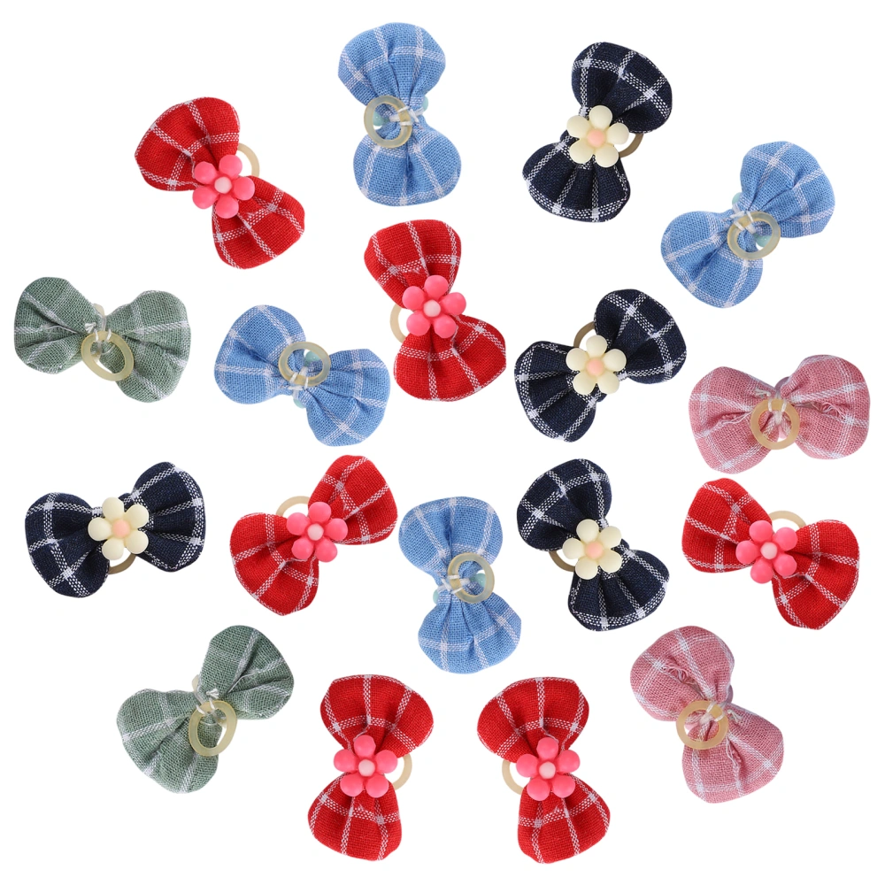 20PCS Polyester Pet Bowknot Elastic Cord Headwear Decoration Accessory for Cats Dogs