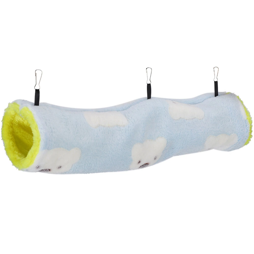 Small Pet Hanging Tunnel Bed Hamster Amusement Playing House Hammock Toy Blue BearL