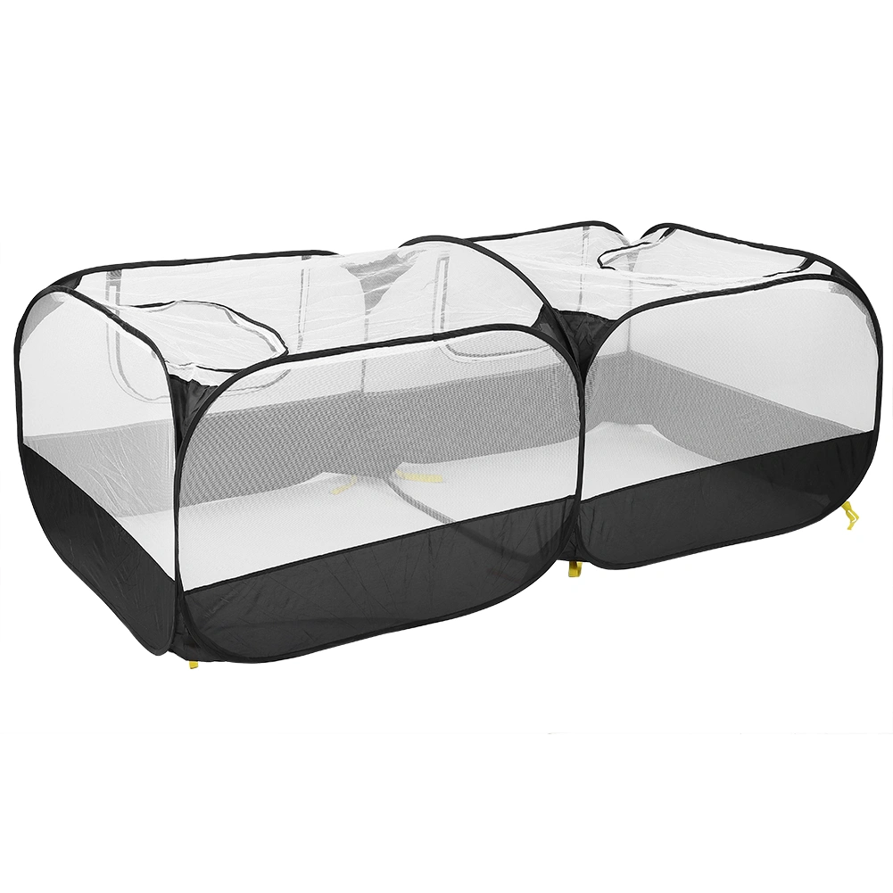 Portable Chicken Run Coop Foldable Small Animal Pen Outdoor Pet Fence for Hen Duck RabbitBlack