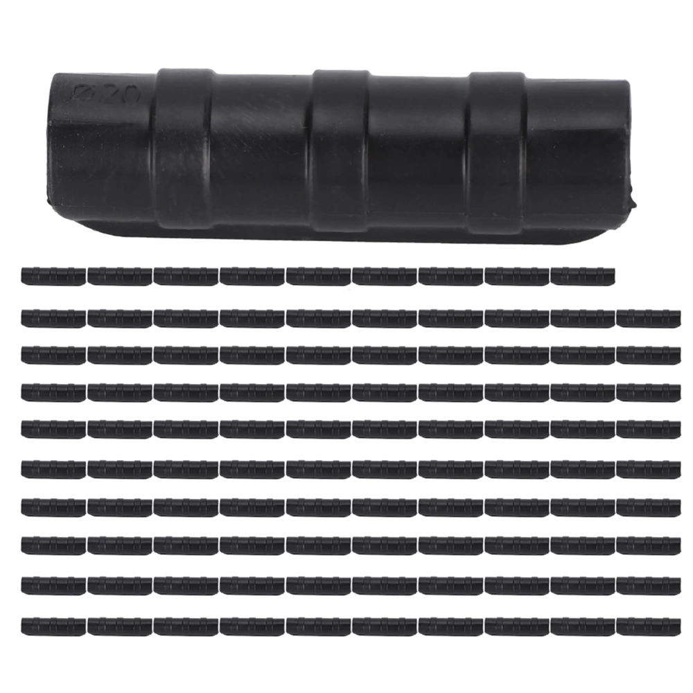 100pcs Greenhouse Frame Pipe Clip Clamp Garden Film Sunshade Net Fixing Clamp Connector20 ‑ Black