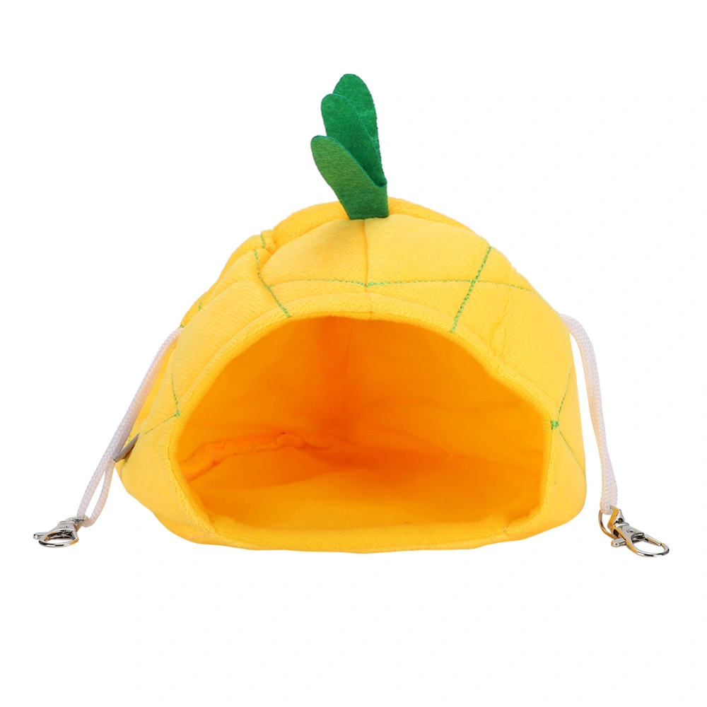 Pet Winter Bed Cage Golden Hamsters Warm House Hammock for Small Animal Playing SleepingYellow Pineapple