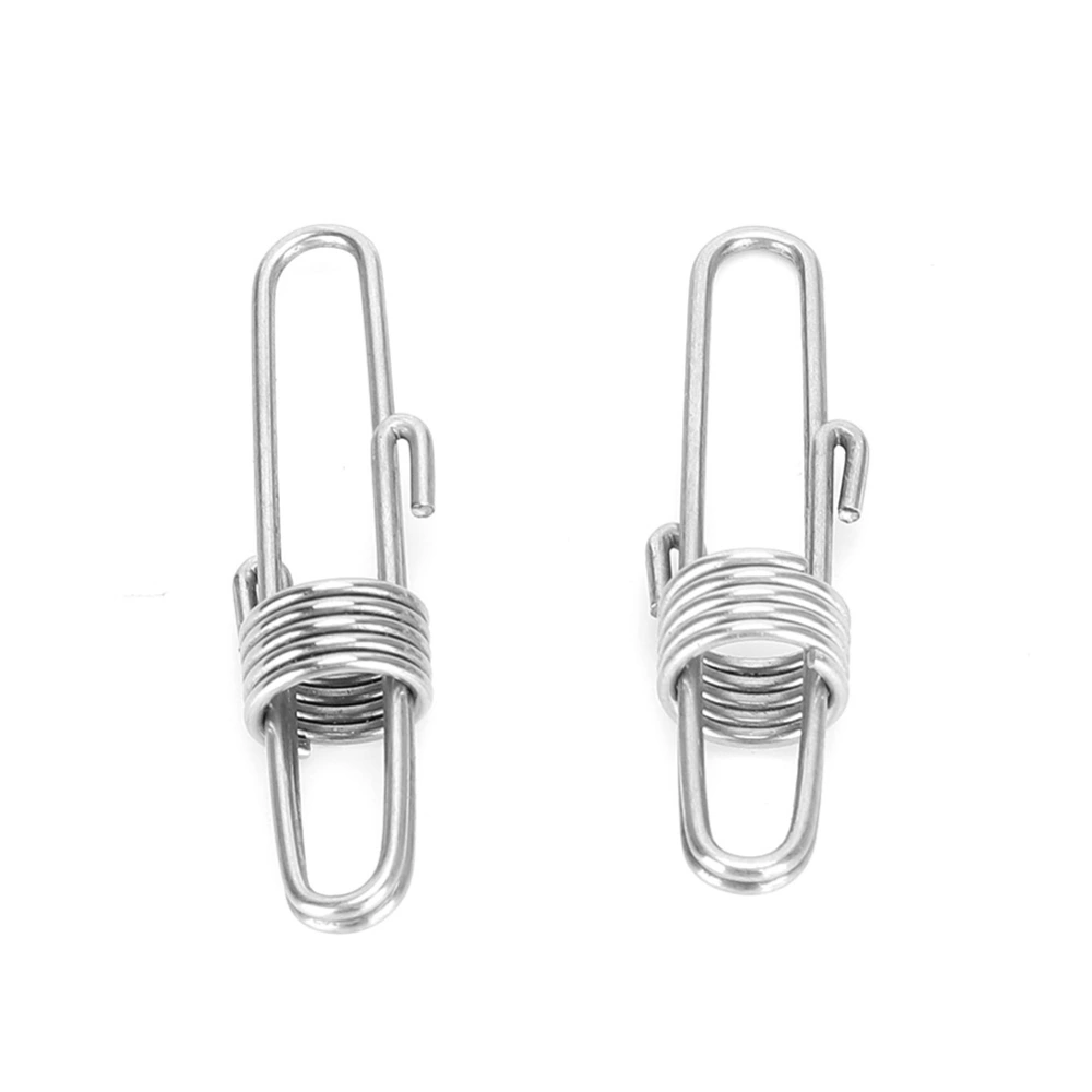 2PCS Stainless Steel Parrots Standing Frame Foot Ring Moving AntiOff Opening Leg Buckle(Double Loop Buckle )