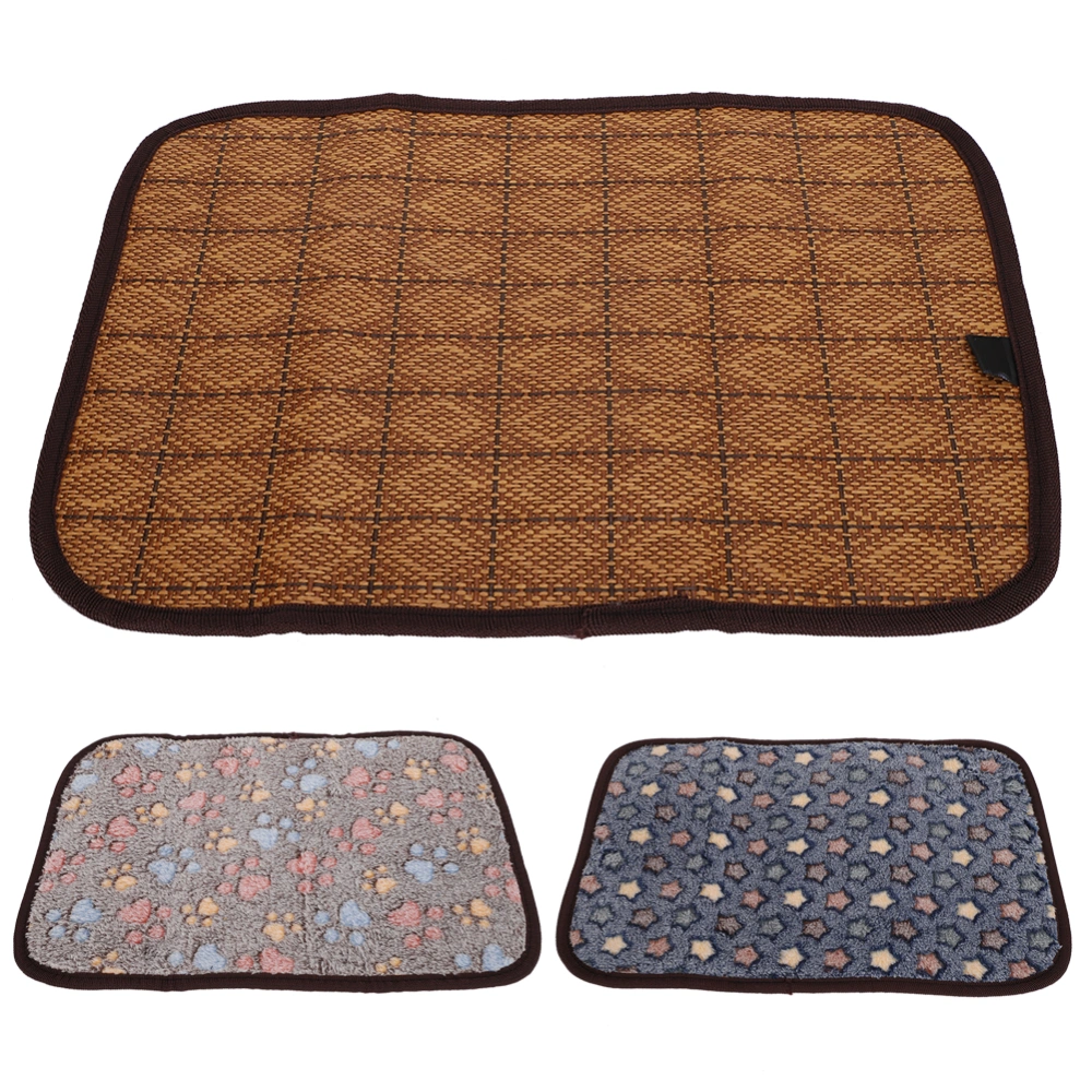 Summer Dog Mat DoubleSided Pet Cooling Cushion Soft Breathable Cat Sleeping Bed(Coffee Color Footprint XL)