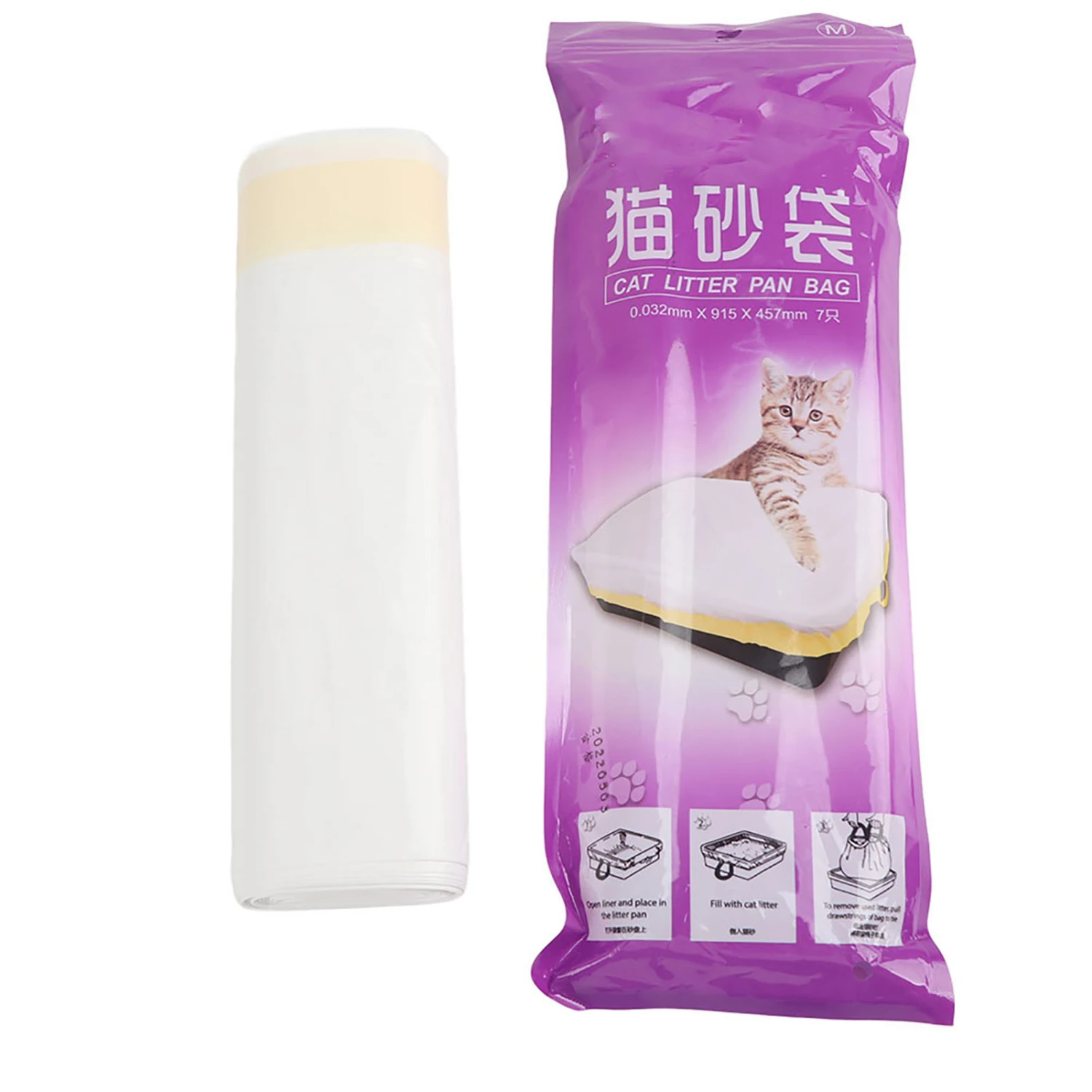 Cat Litter Liners Thickening Drawstring Pet Pan Liners Hygienic Durable Pet Cleaning SuppliesM