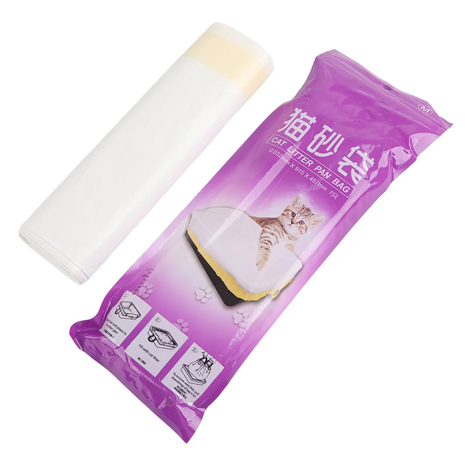 Cat Litter Liners Thickening Drawstring Pet Pan Liners Hygienic Durable Pet Cleaning SuppliesM