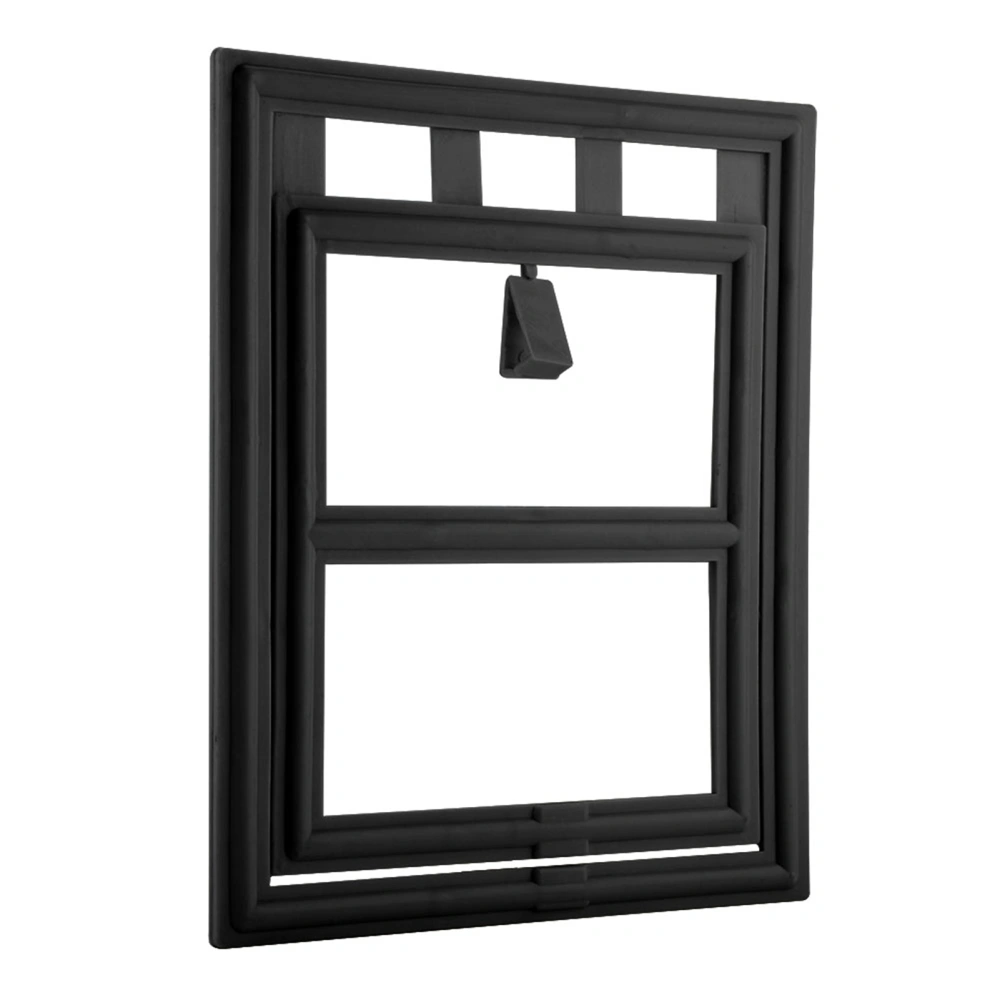 Plastic Pet Dog Puppy Cat Door Locking Safe Flap for Screen Window Gate (Black L)