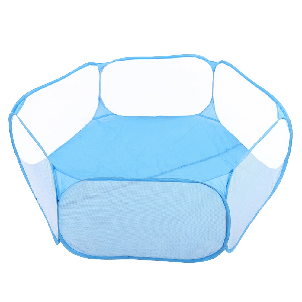 Portable Small Pet Animals Playpen Transparent Puppy Cat Rabbit Cage Tent for OutdoorBlue