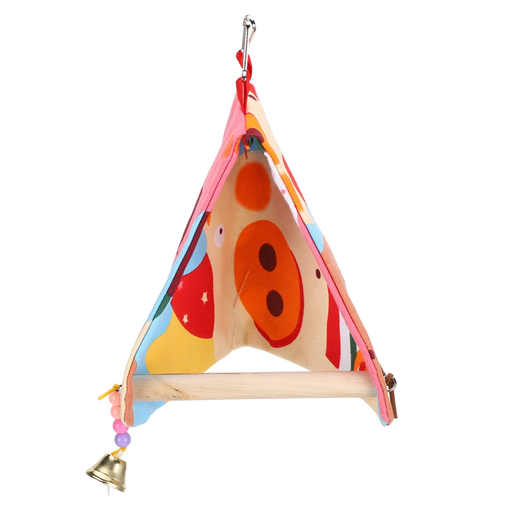 Parrot Swing Nest Open Nest Parrot Platform Double Canvas Triangle Wood Shelter for BirdSmall Size