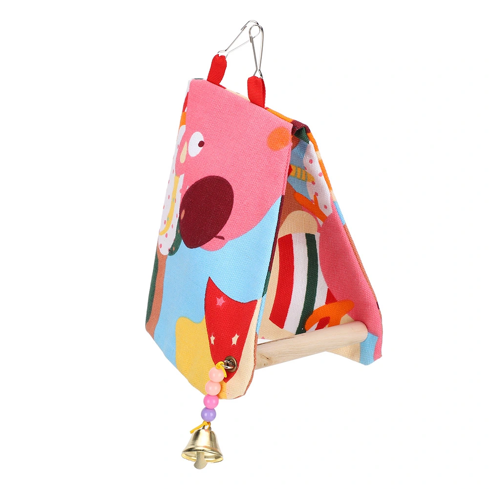 Parrot Swing Nest Open Nest Parrot Platform Double Canvas Triangle Wood Shelter for BirdSmall Size