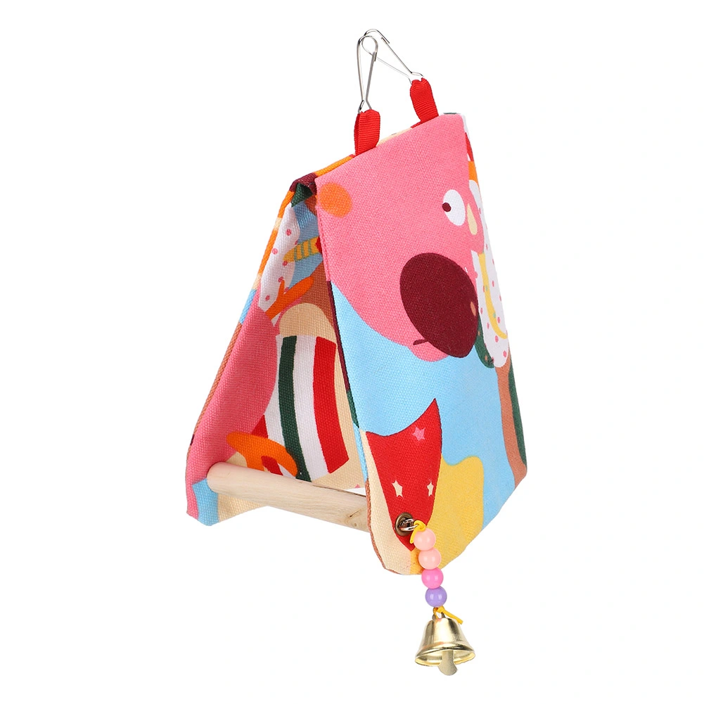 Parrot Swing Nest Open Nest Parrot Platform Double Canvas Triangle Wood Shelter for BirdSmall Size