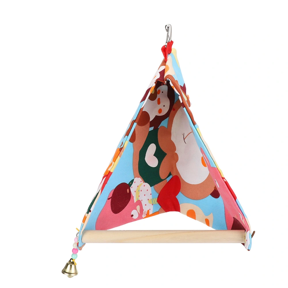 Parrot Swing Nest Open Nest Parrot Platform Double Canvas Triangle Wood Shelter for BirdLarge Size