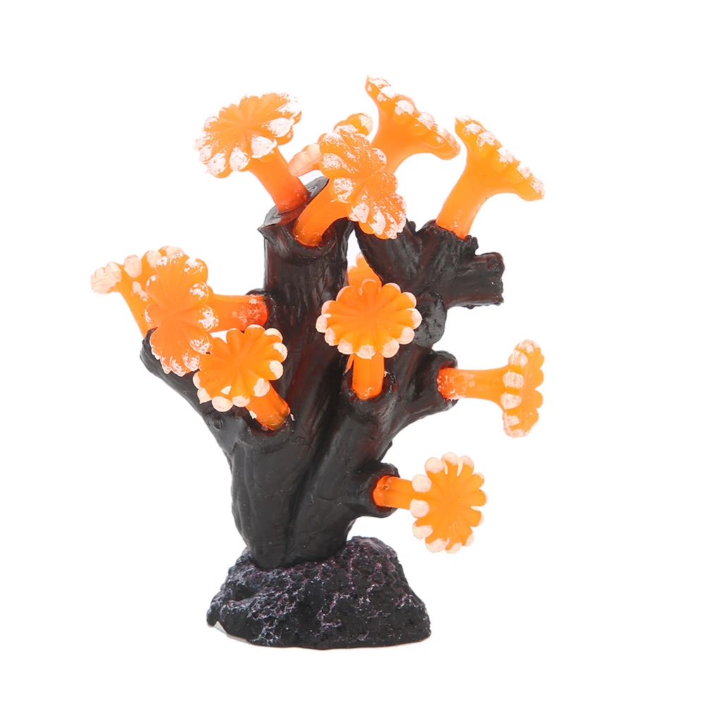 Simulation Soft Body Coral Ornament Coral Tree Landscape for Fish Tank Aquarium DecorOrange