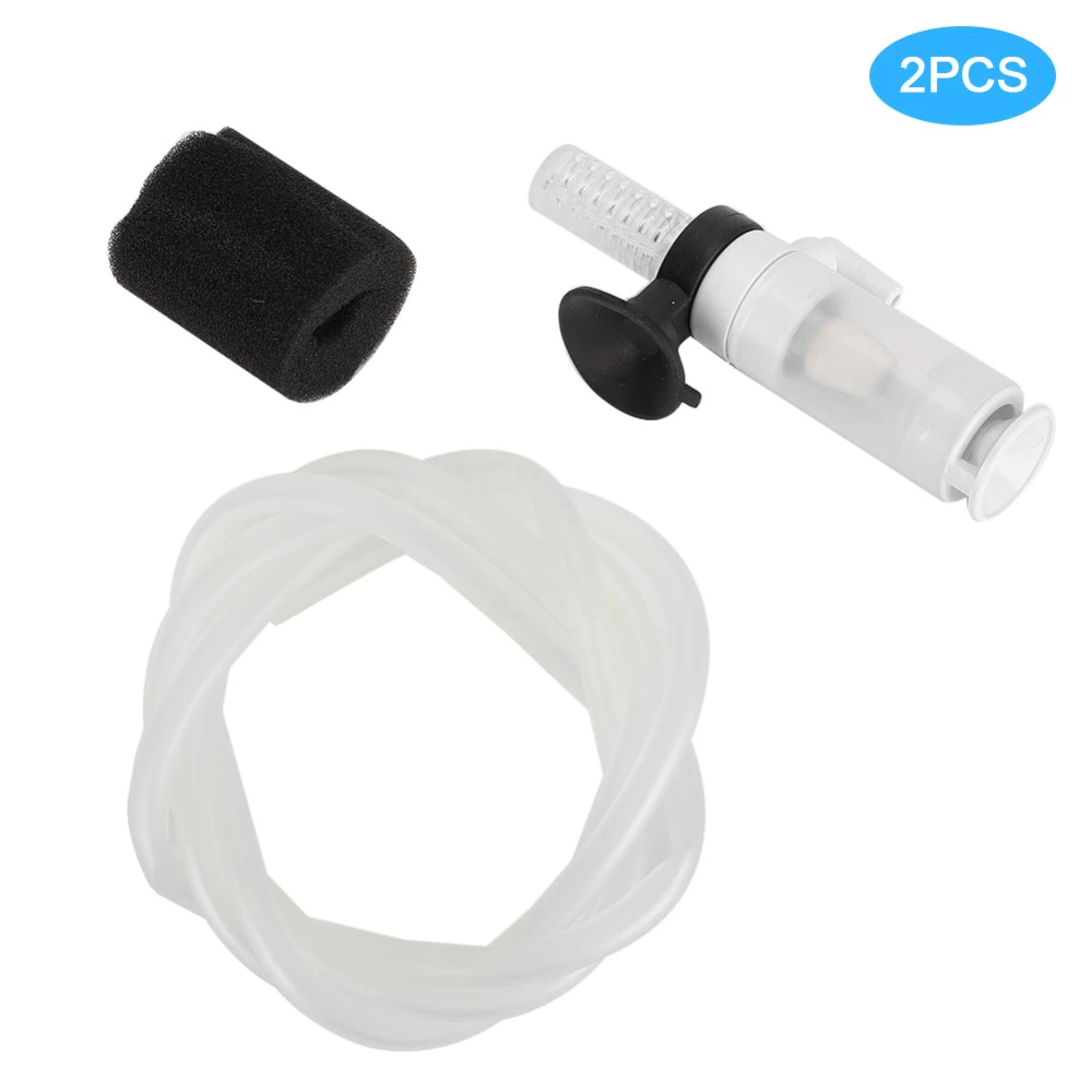 2pcs 3-In-1 Pneumatic Aquarium Filter Mini Fish Tank Oxygen Aeration for Shrimp Round Fish Tank