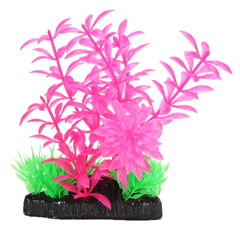 Plastic Artificial Water Plant Grass Aquarium Decorative Fish Tank Landscape DecorationPink