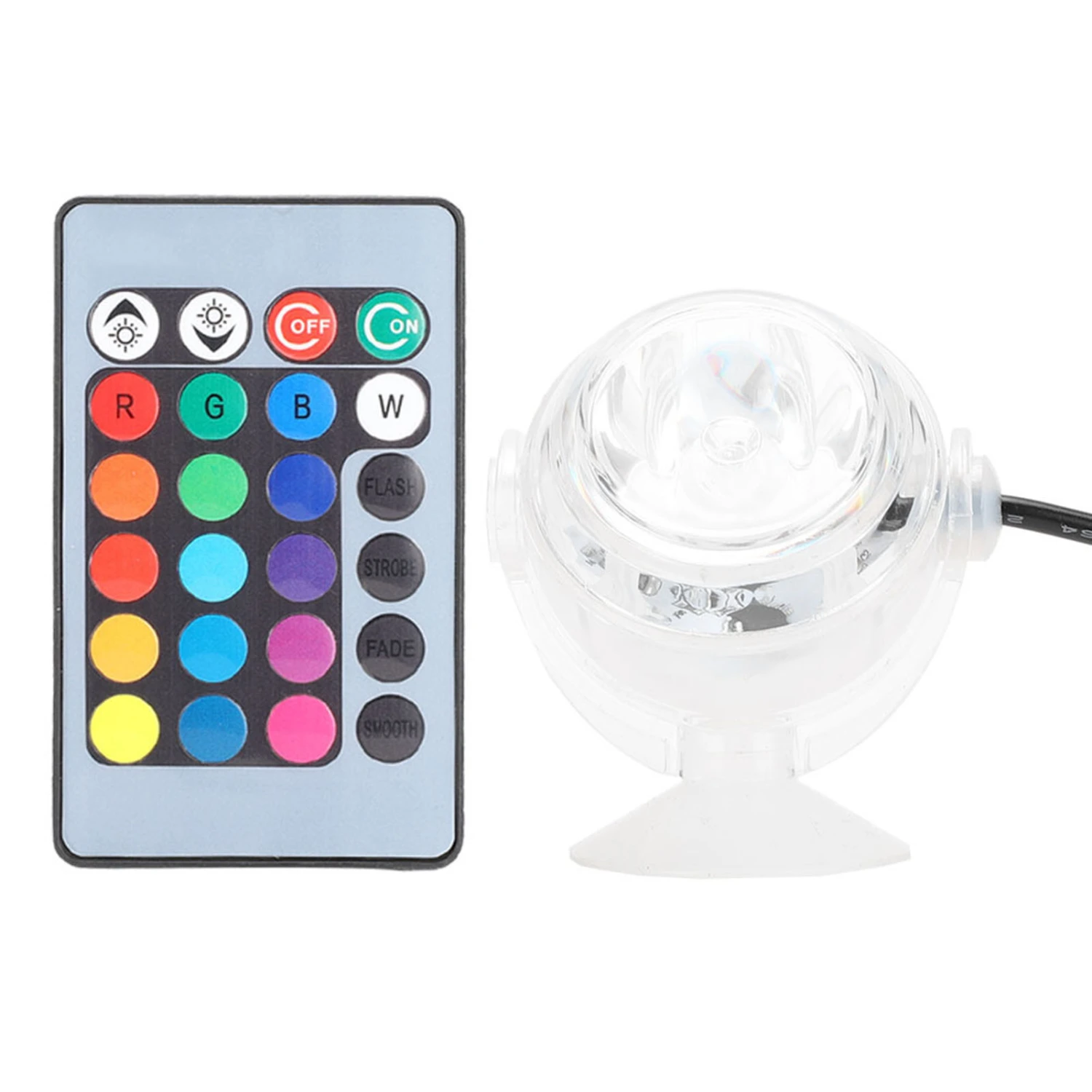 Plastic LED Aquarium Colourful Gradient Waterproof Submersible Night Spot Light Freshwater Seawater Fish Tanks Accessory 100-240V(Dazzling Remote Control(16 Colours Adjustable) US Plug)