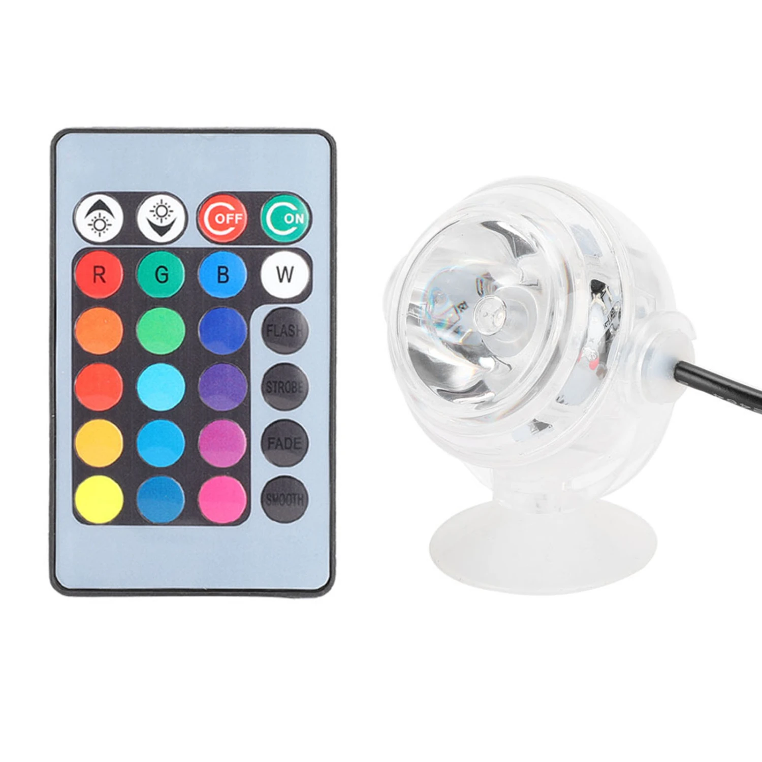 Plastic LED Aquarium Colourful Gradient Waterproof Submersible Night Spot Light Freshwater Seawater Fish Tanks Accessory 100-240V(Dazzling Remote Control(16 Colours Adjustable) US Plug)