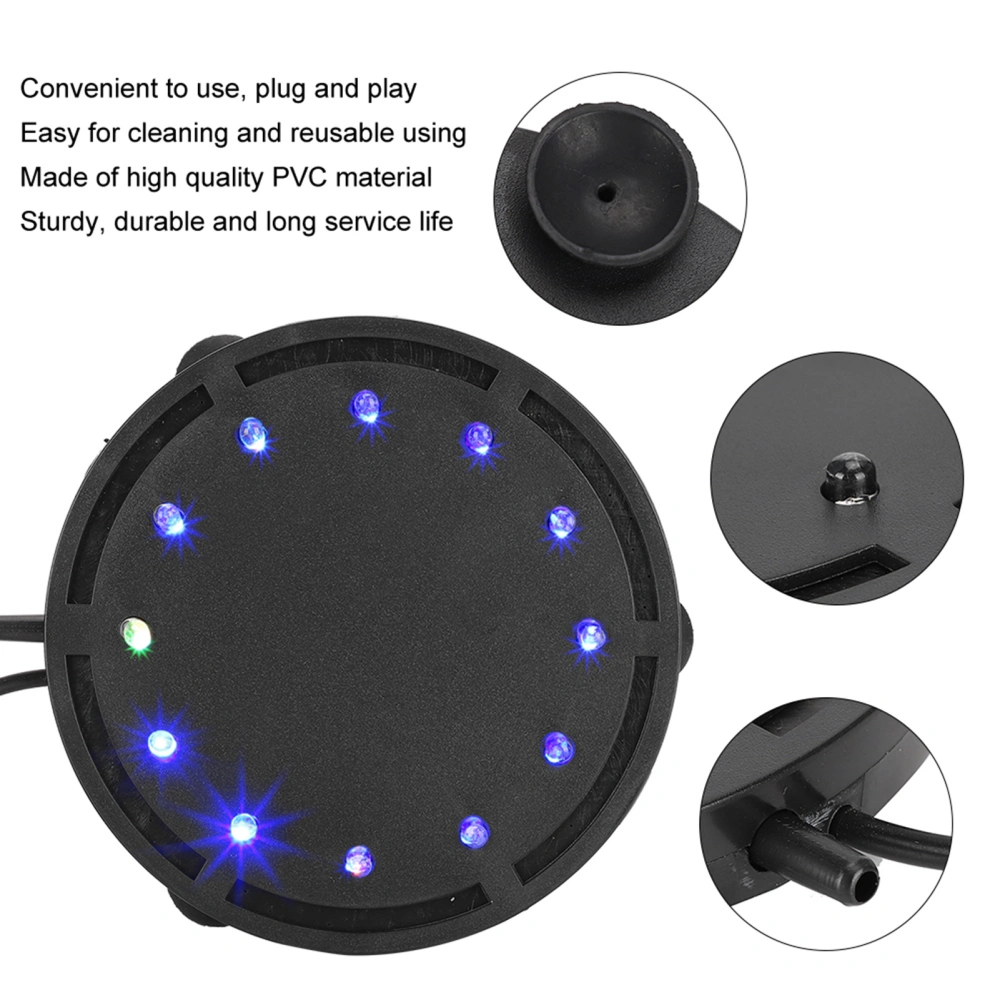 PVC Aquarium Aeration Bubble LED Colorful Discoloring Waterproof Submersible Light for Fish Tanks Swimming Pool 100-240VZY-P03 EU Plug