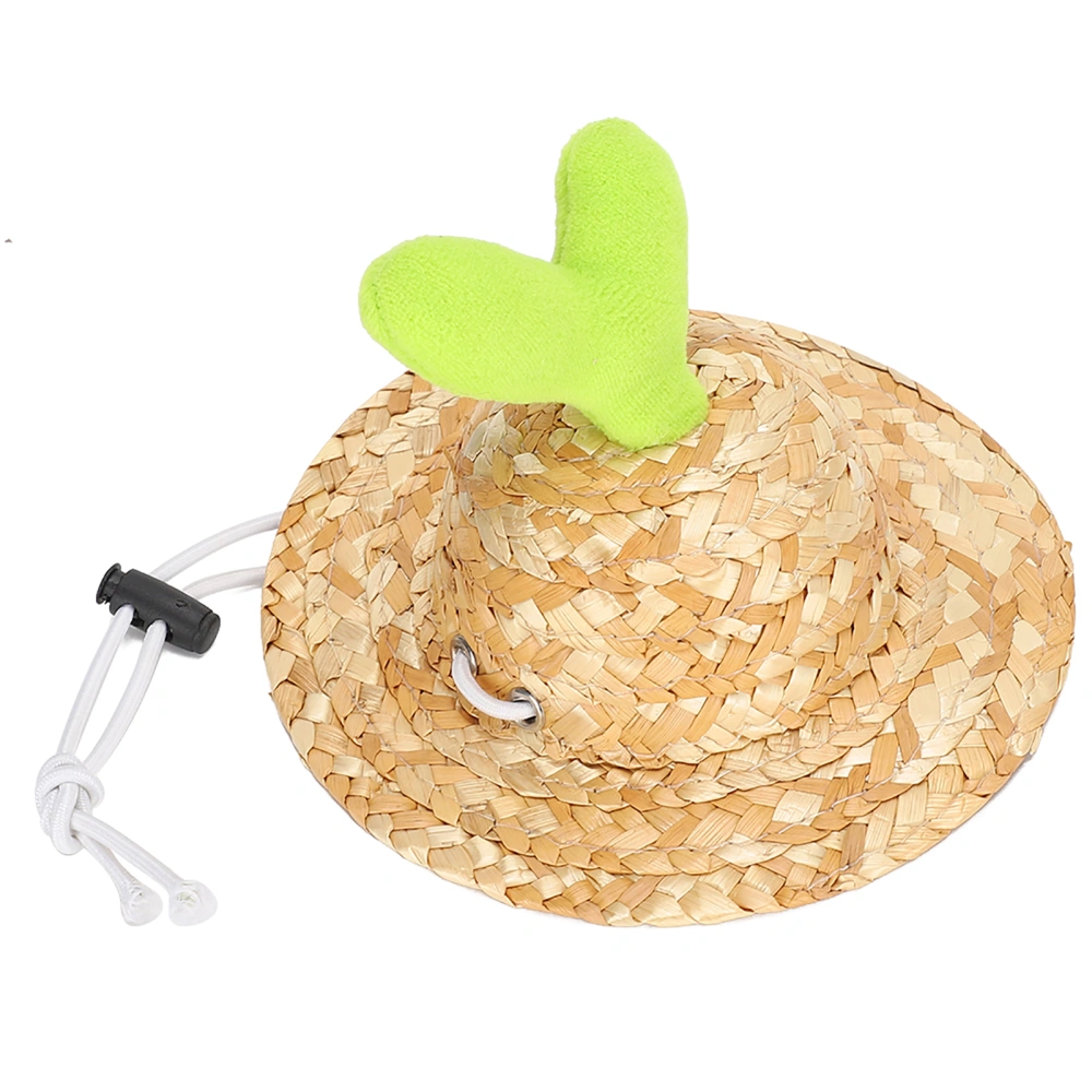 Summer Small and Medium-Sized Pet Straw Hat Strawhat Decoration Supply for Teddy DogS Straw Hat