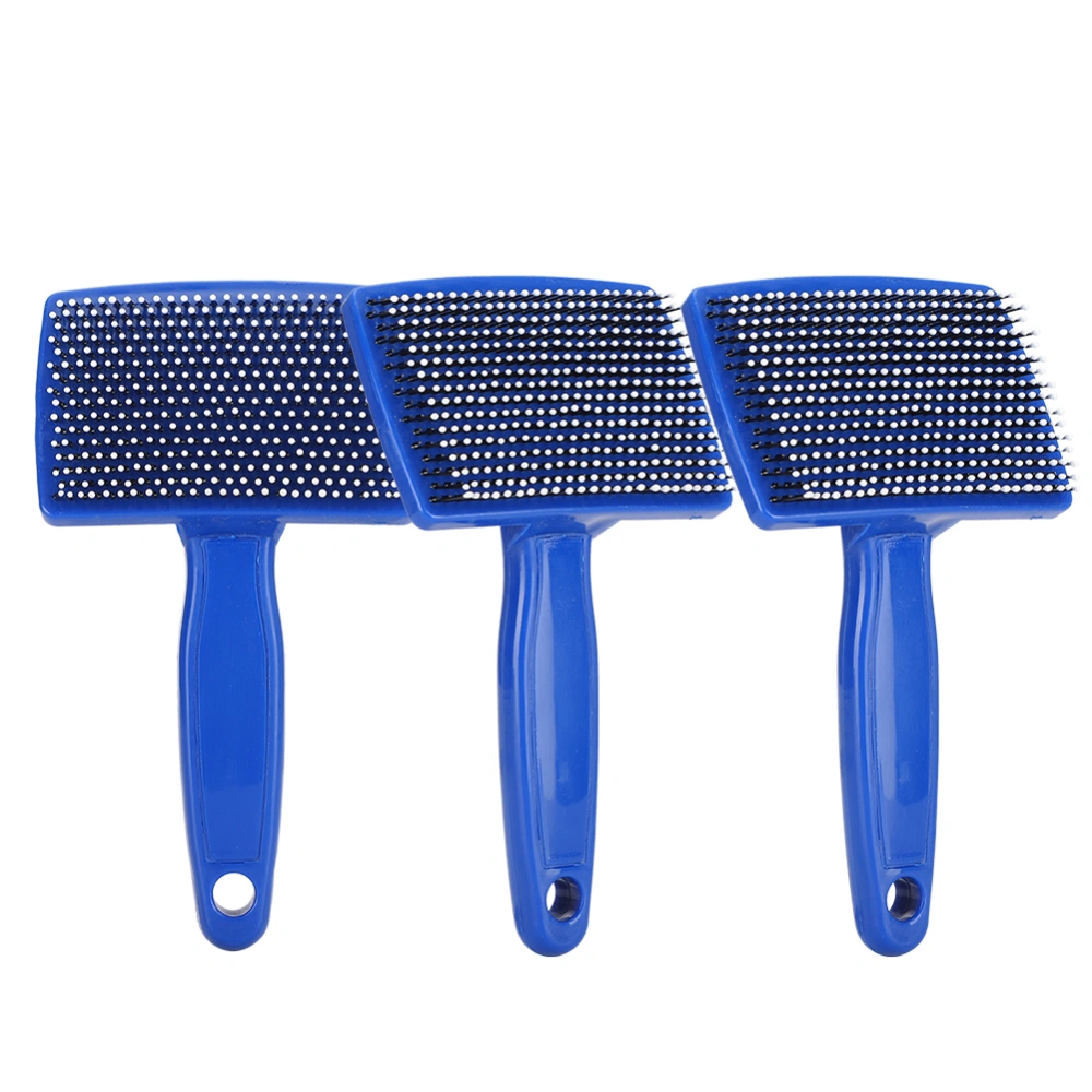 3Pcs Pet Summer Hair Removal Grooming Comb Dog Cat Fur Cleaning Massage Hanging BrushBlue L