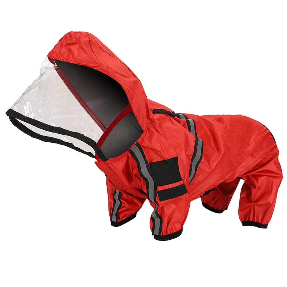 Pet Raincoat Waterproof Rain Jumpsuit Outdoor Pet Clothing Raincoat for DogRed L