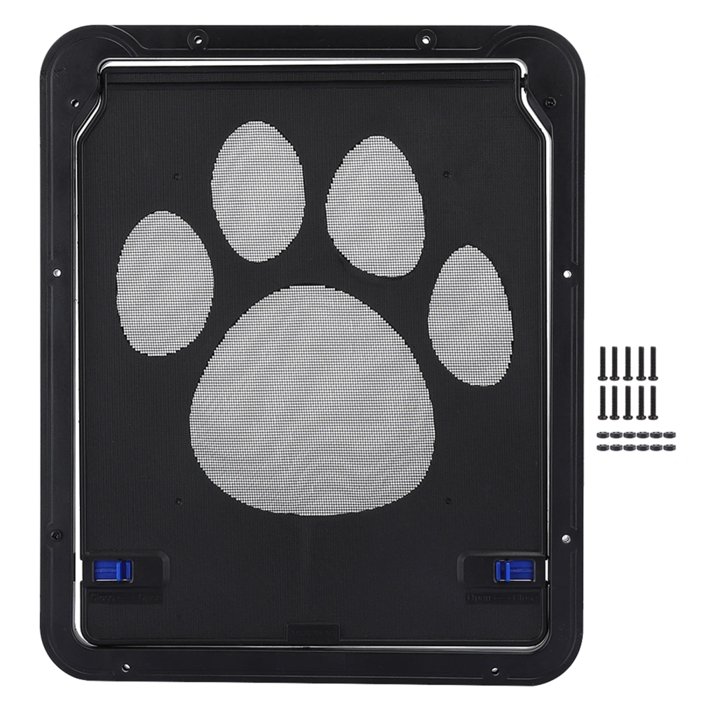 Plastic Black Lovely Style Dog Footprint Pattern Pet Screen Door Supplies for Cats Small DogsBlack