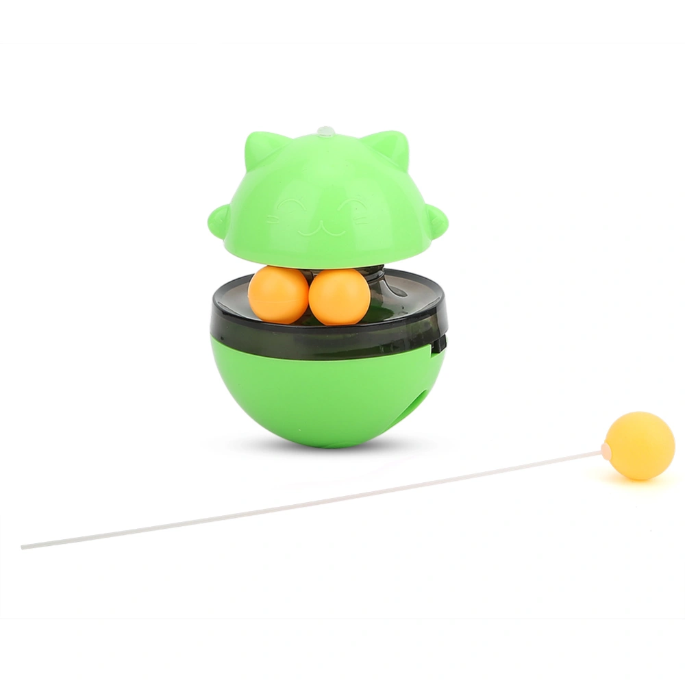 Plastic Pet Fun Tumbler Feeder Leaking Food Ball Educational Interactive Toy for Cats DogsGreen