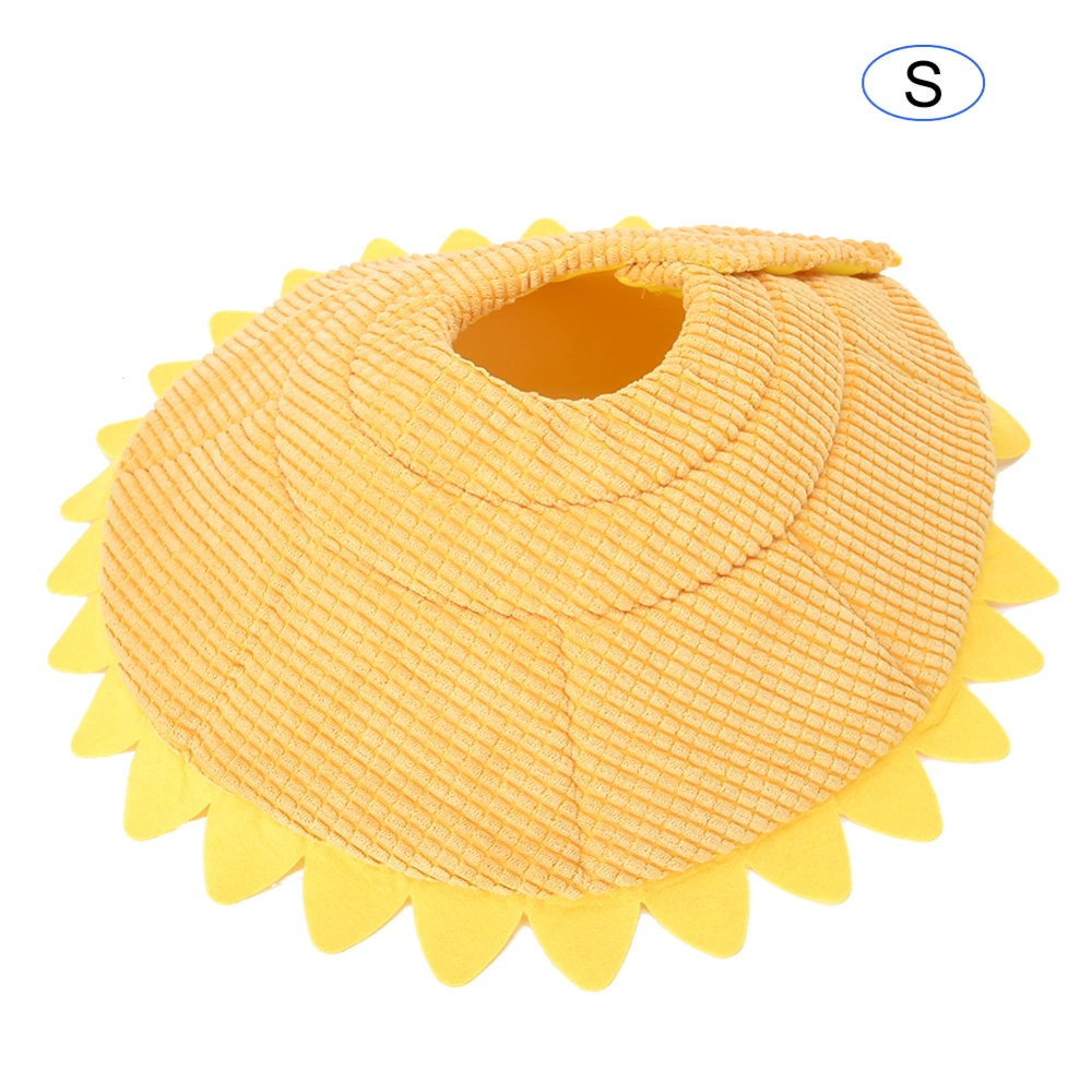 Pet Neck Collar Comfy Cone Sunflower Plush Cover with Hook&amp;Loop for Dog Cat Puppy(S )