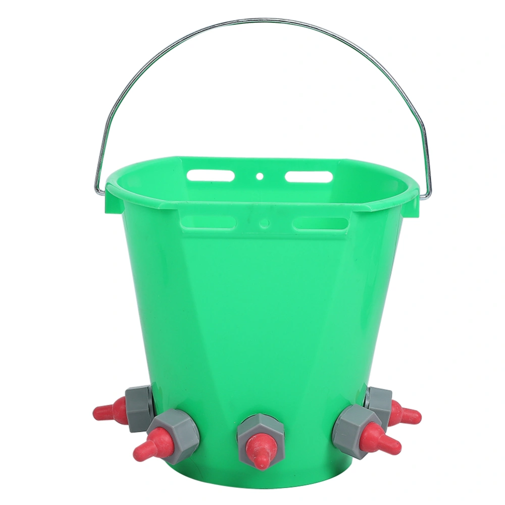 HL MP69 Plastic Multiple Nipples 8L High Capacity Lamb Milk Feed Bucket for Cattle Sheep Livestock(Five Nipple )