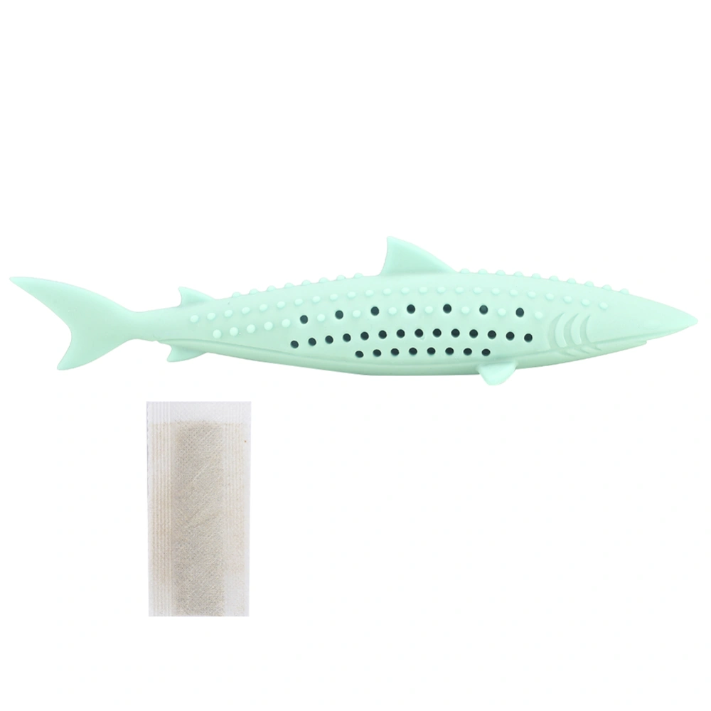 Silicone Pet Cat Catnip Molar Teeth Cleaning Simulation Fish Shape Training Interactive ToyGreen