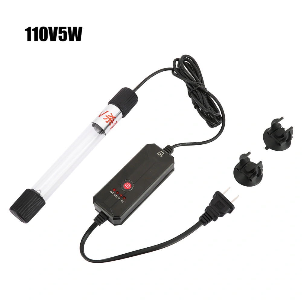 Fish Tank Sterilizing Lamp UV Timer Germicidal Lamp Aquarium Algae Sterilization LampUS 110V 5W