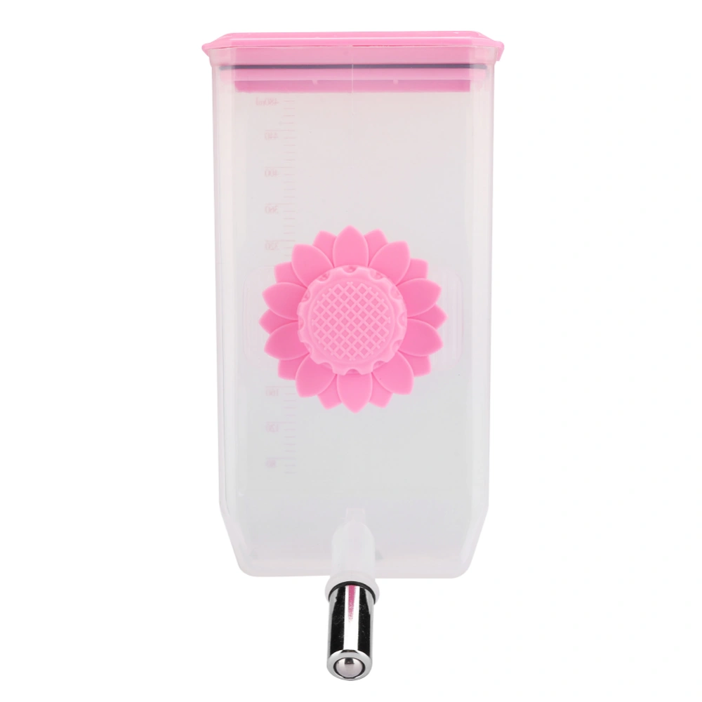 PP Sunflower Bite Resistance Molar Pet Hanging Water Feeder Automatic Drinking Bottle Supplies for Small Dogs CatsSunflower Water Feeder Pink