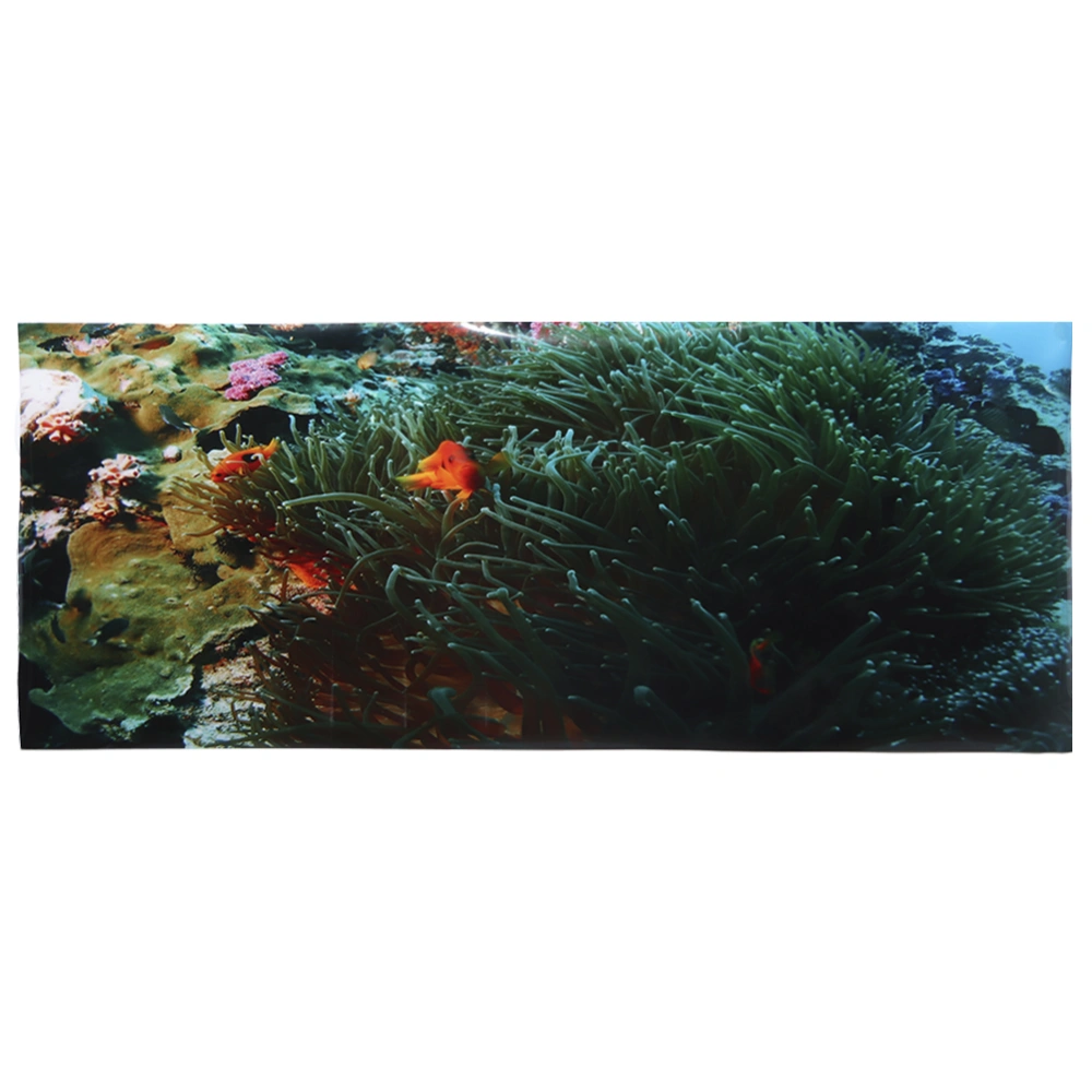 PVC Adhesive Coral Small Fish Pattern Aquarium Background Poster Sticker Fish Tank Decoration61x30cm