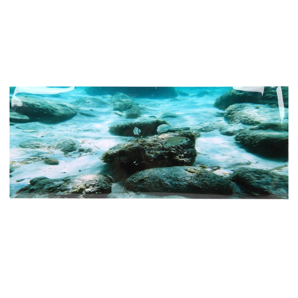 PVC Adhesive Seabed Rock Pattern Aquarium Background Poster Sticker Fish Tank Decoration61x30cm