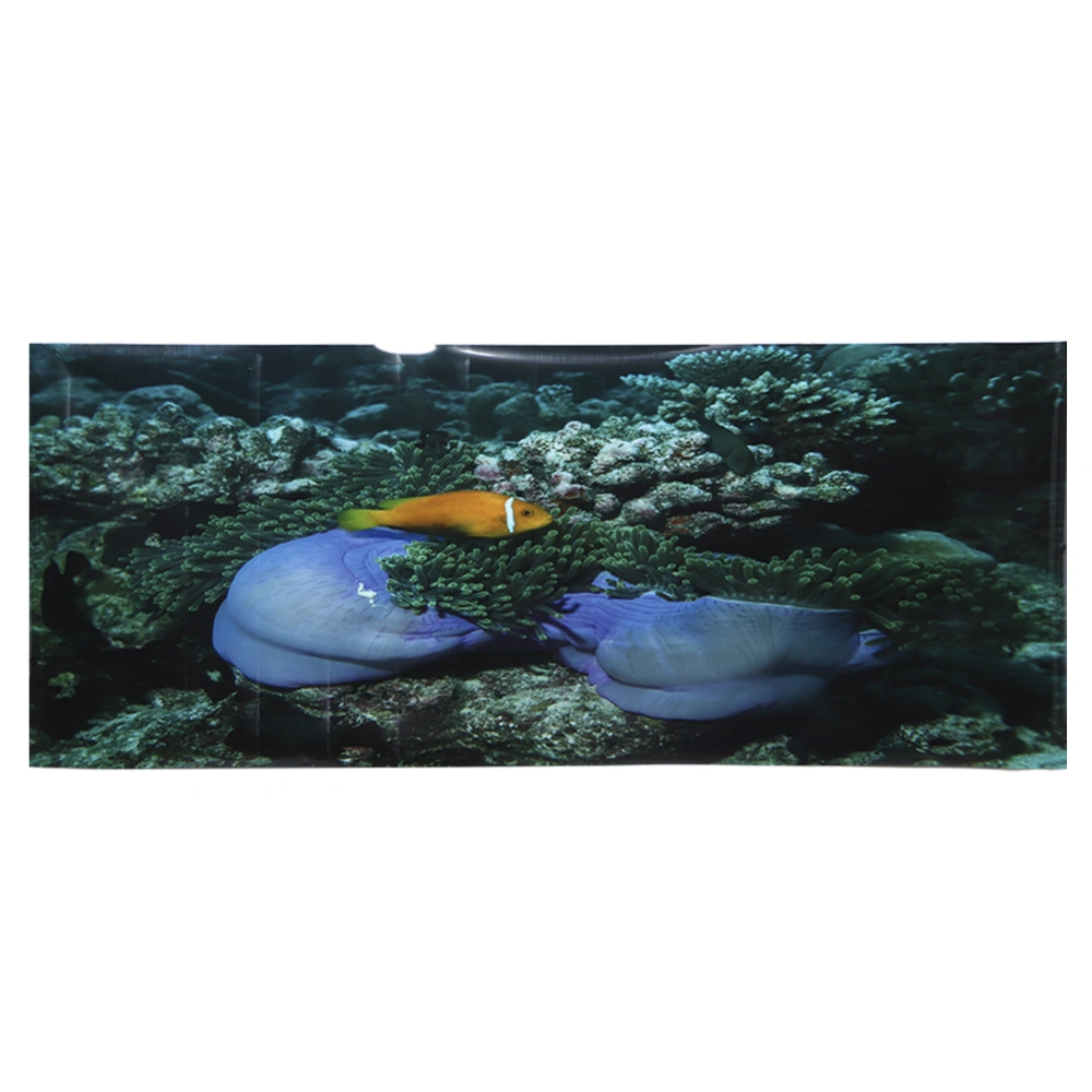 PVC Adhesive Seabed Yellow Fish Pattern Aquarium Background Poster Sticker Fish Tank Decoration91x50cm