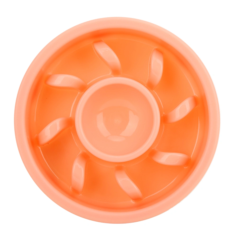 Plastic Exquisite Non-slip Bottom Pet Anti Choking Slow Food Feeding Bowl Supplies for Dogs Cats(Coral Pink )