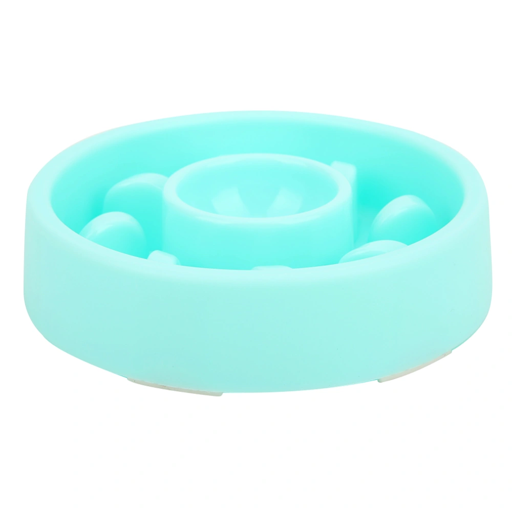 Plastic Exquisite Non-slip Bottom Pet Anti Choking Slow Food Feeding Bowl Supplies for Dogs Cats(Emerald Green )