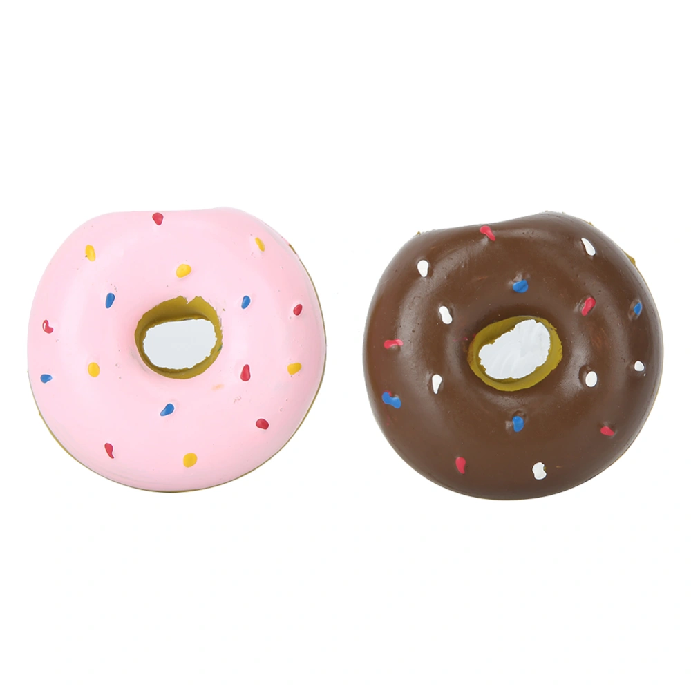 2PCS Latex Pet Doughnut Shape Sounding Teeth Cleaning Protection Chewing Biting Interactive Training Toy for Dogs