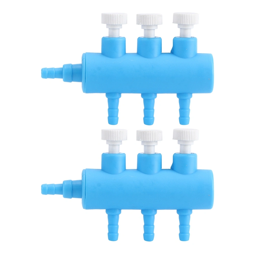 Plastic Aquarium Water Tube Volume Control Valve Connector Fish Tank Air Splitter Oxygen Pump Accessory3 Way 2PCS